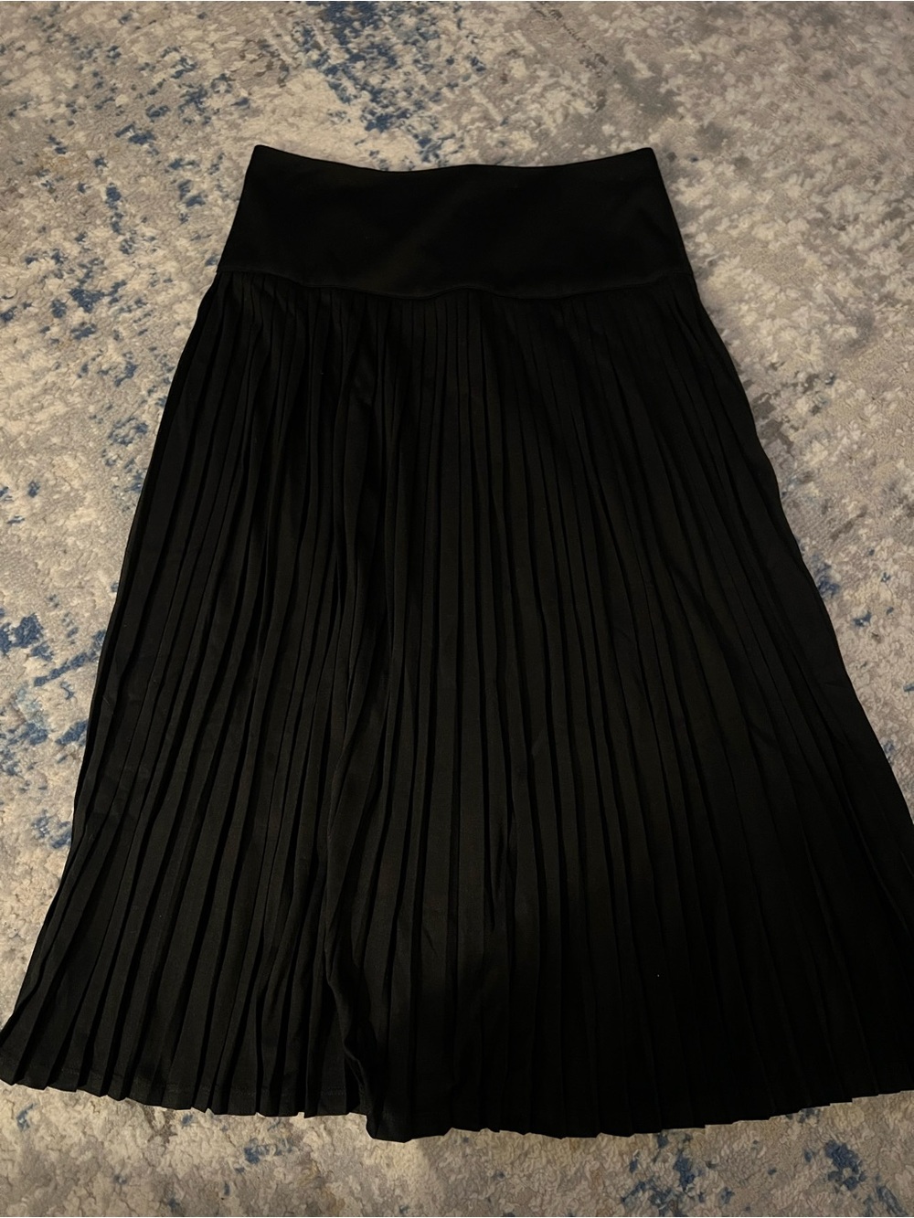 Black Pleated Midi Skirt